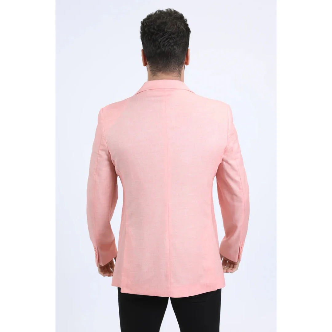 Men’s Platini Stylish Peach Modern Fit Blazer - Image 3