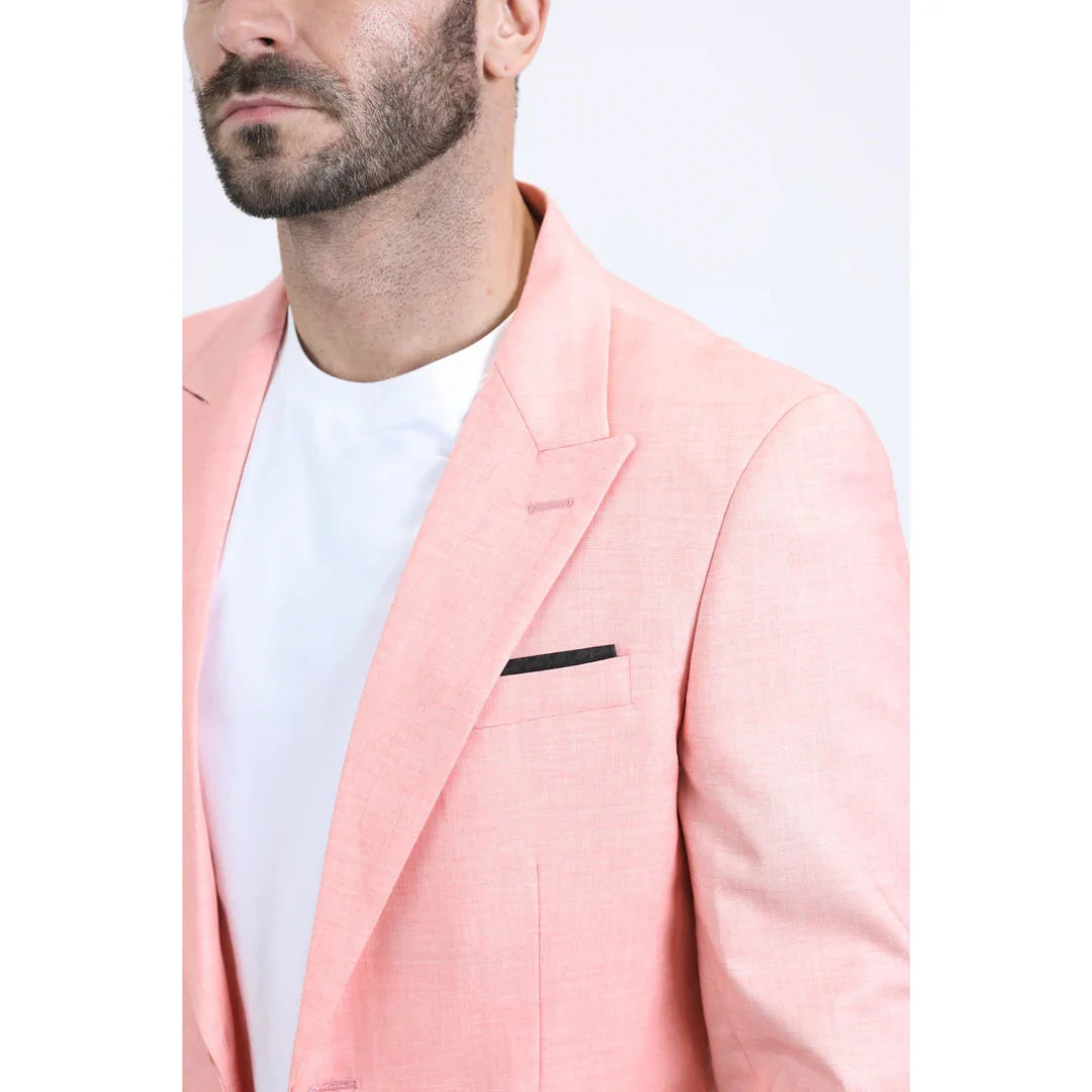 Men’s Platini Stylish Peach Modern Fit Blazer - Image 4