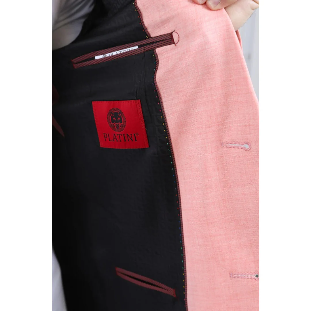 Men’s Platini Stylish Peach Modern Fit Blazer - Image 5