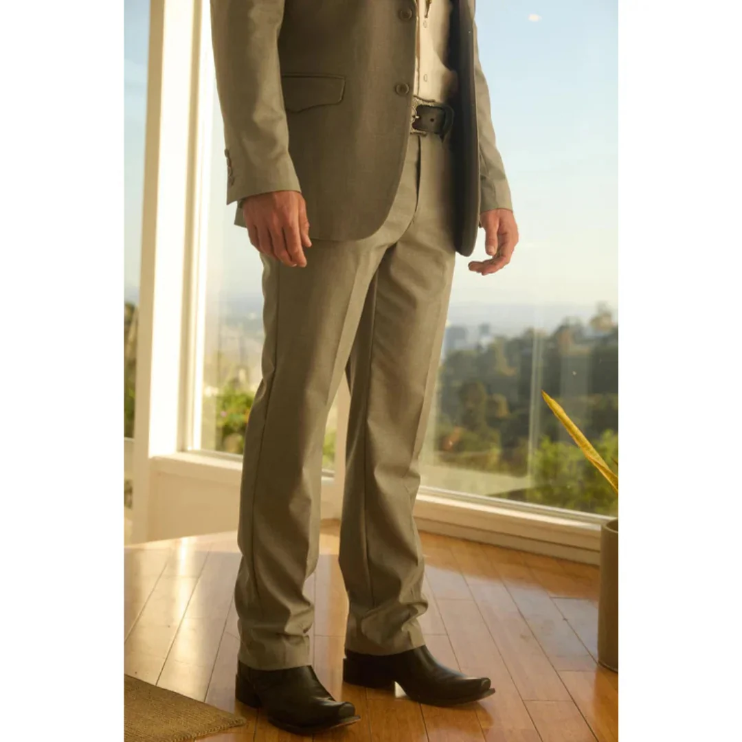 Men’s Platini Western-Style Grey Sport Suit with Elbow Patch Detail - Image 6