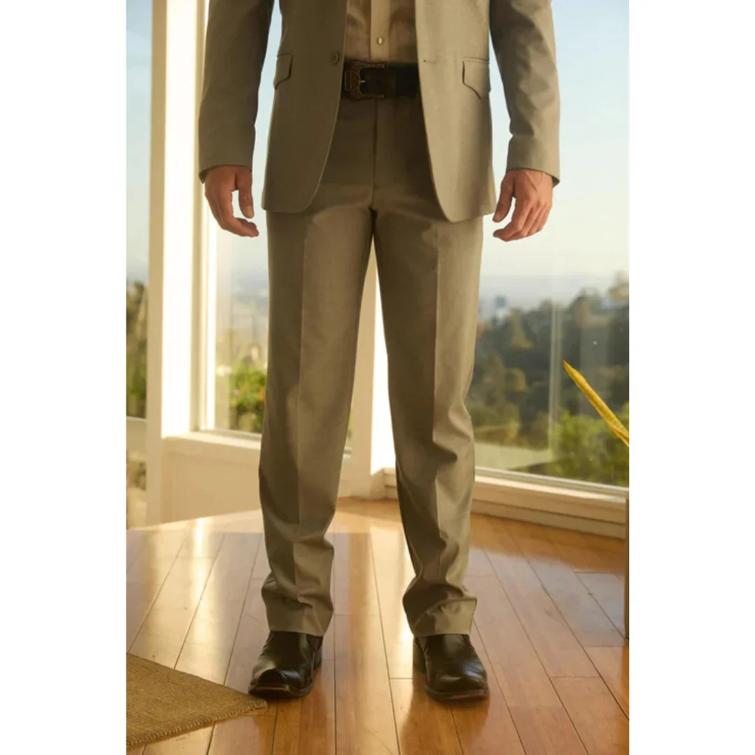 Men’s Platini Western-Style Grey Sport Suit with Elbow Patch Detail - Image 7