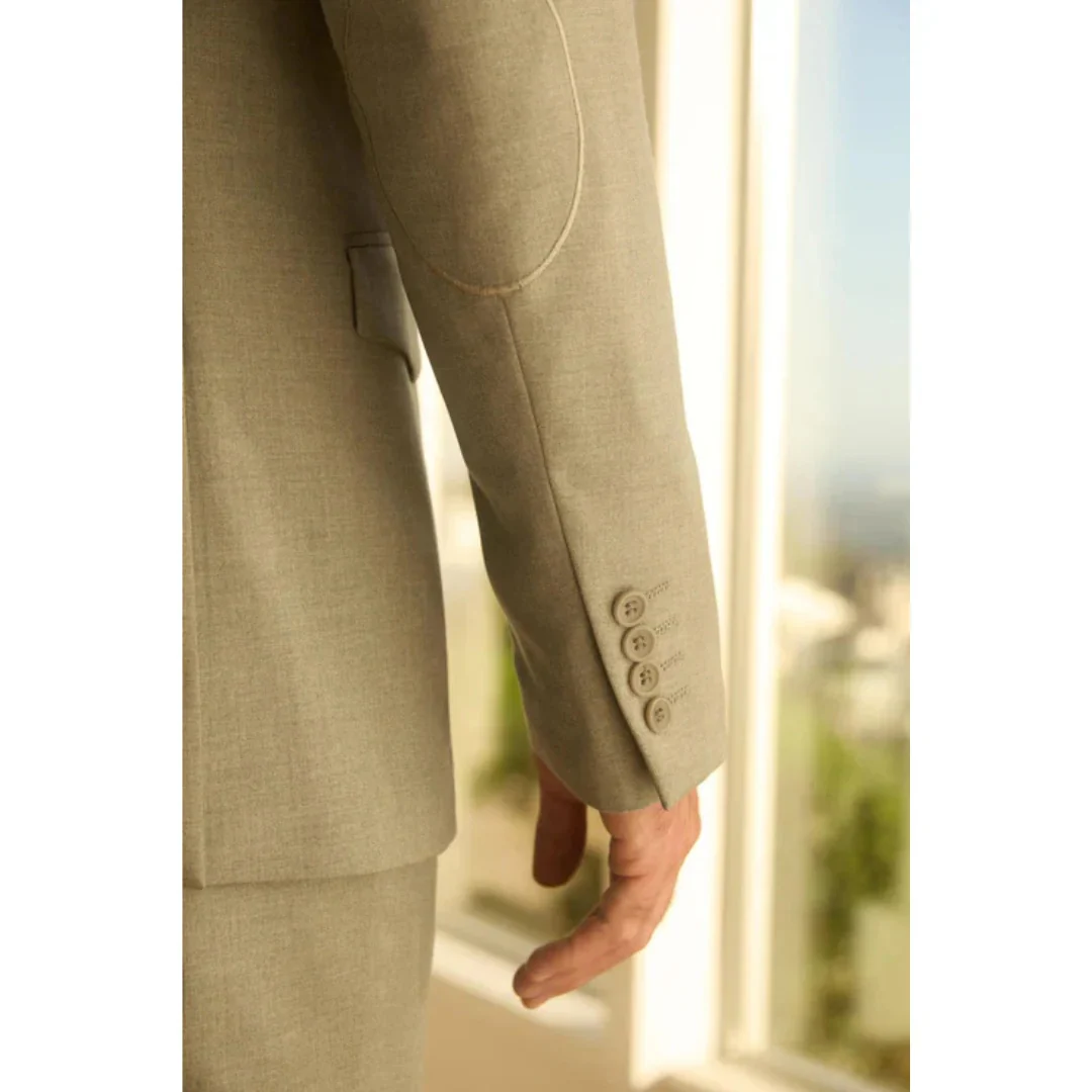 Men’s Platini Western-Style Grey Sport Suit with Elbow Patch Detail - Image 8
