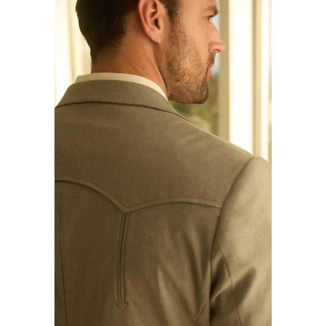 Men’s Platini Western-Style Grey Sport Suit with Elbow Patch Detail - Image 9