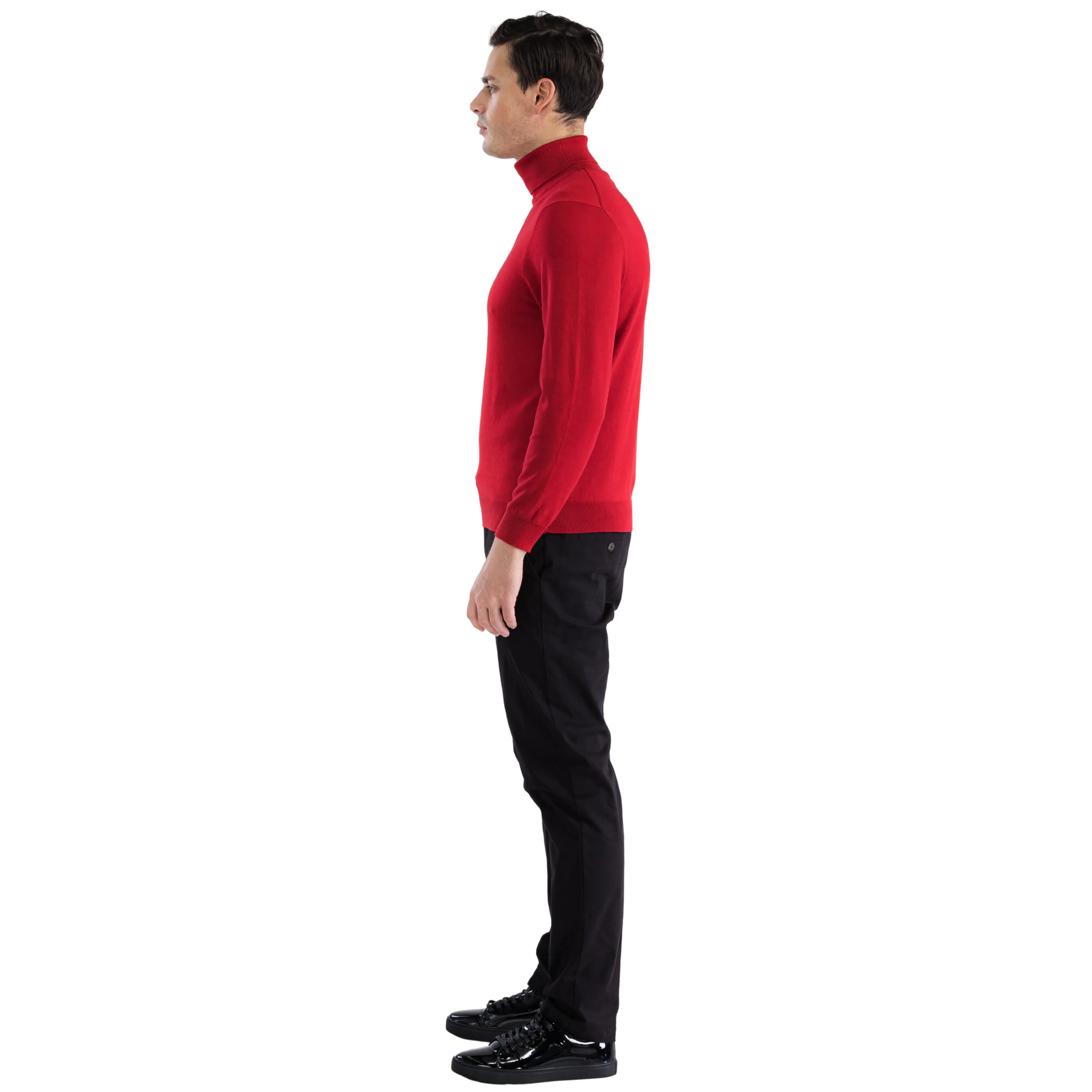 MENS RED PULLOVER TURTLENECK SWEATER - Image 5