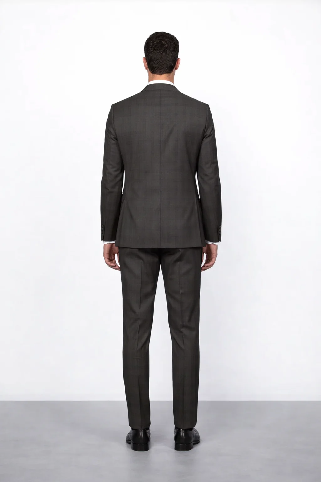 Men's Rossiman Rossi Man Brand Plaid Tapered Leg Lower Rise Pants & Get Skinny Brown 1 Button Slim Fit Peak Lapel Suit - Image 2