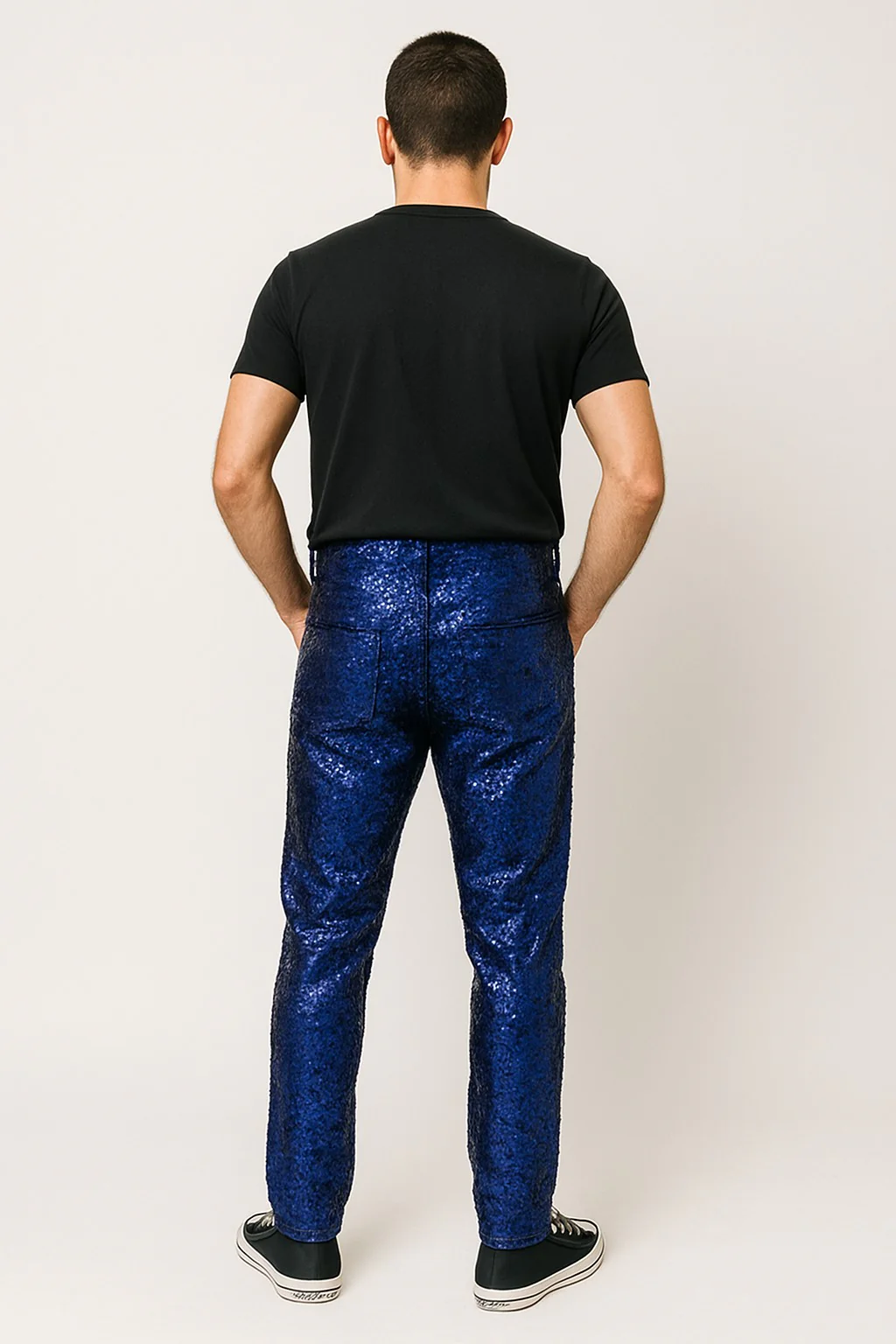 Mens Sequin Pants - Royal Dress Party Pants - Image 4