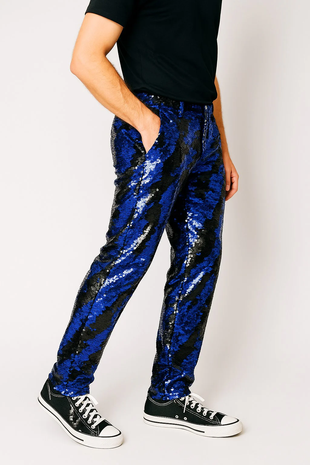Mens Sequin Pants - Royal Dress Party Pants - Image 5