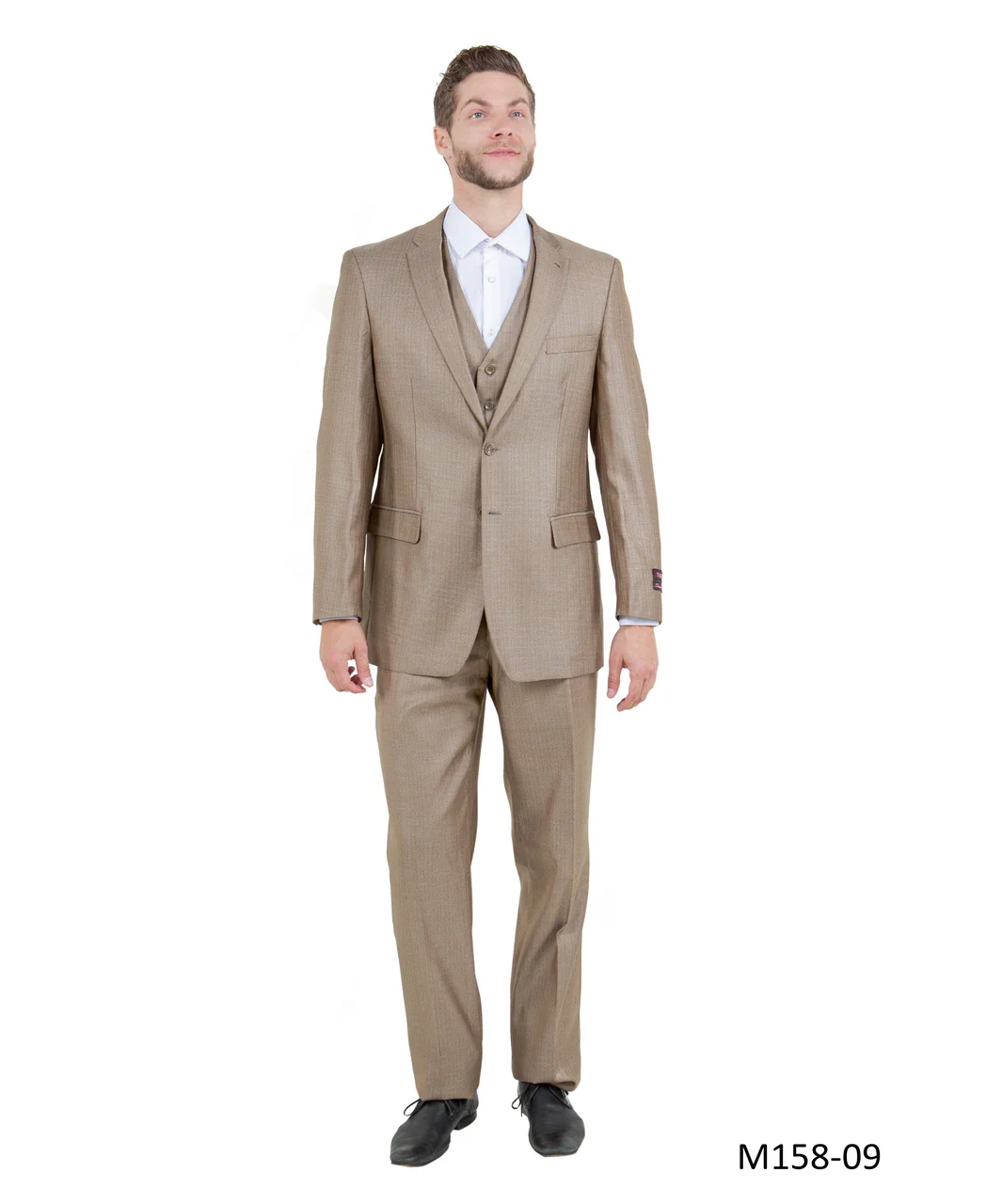 Mens Sharkskin Dark Taupe Tan with sheen Western 3 Piece Suit – Classic Country Style Blazer Vest Pants Set, Formal Cowboy Suit Outfit - Image 18