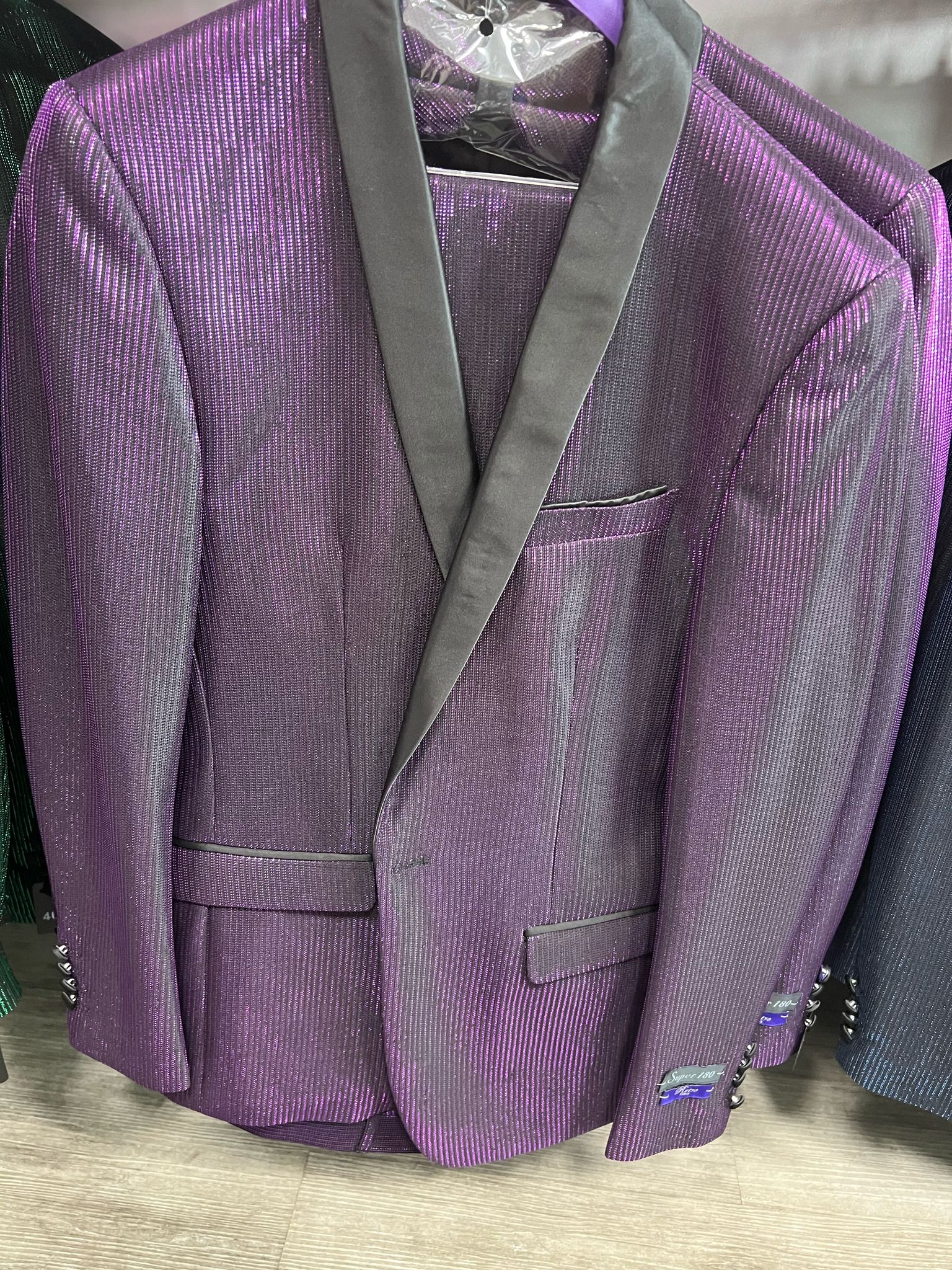 Mens Shiny Purple Tuxedo Jacket with Black Satin Shawl Lapel ƒ?? Formal Party Blazer for Prom and Weddings - Image 4