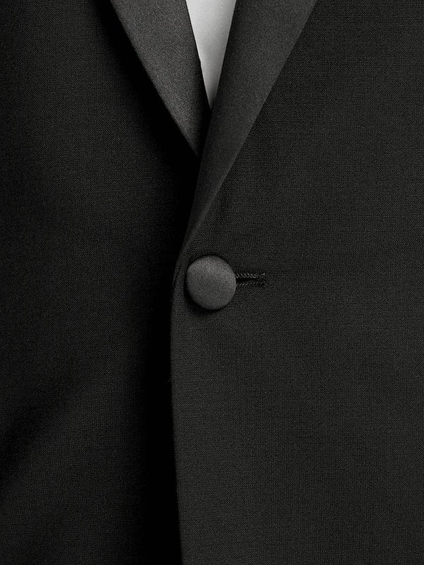 Mens Single Breasted Peak Lapel Tuxedo Jacket Black - Image 2