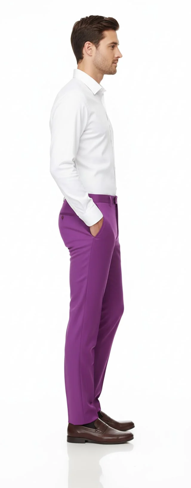 Mens Slim Fit Light Purple Dress Pants – Modern Formal Trousers for Business, Weddings and Parties - Image 3