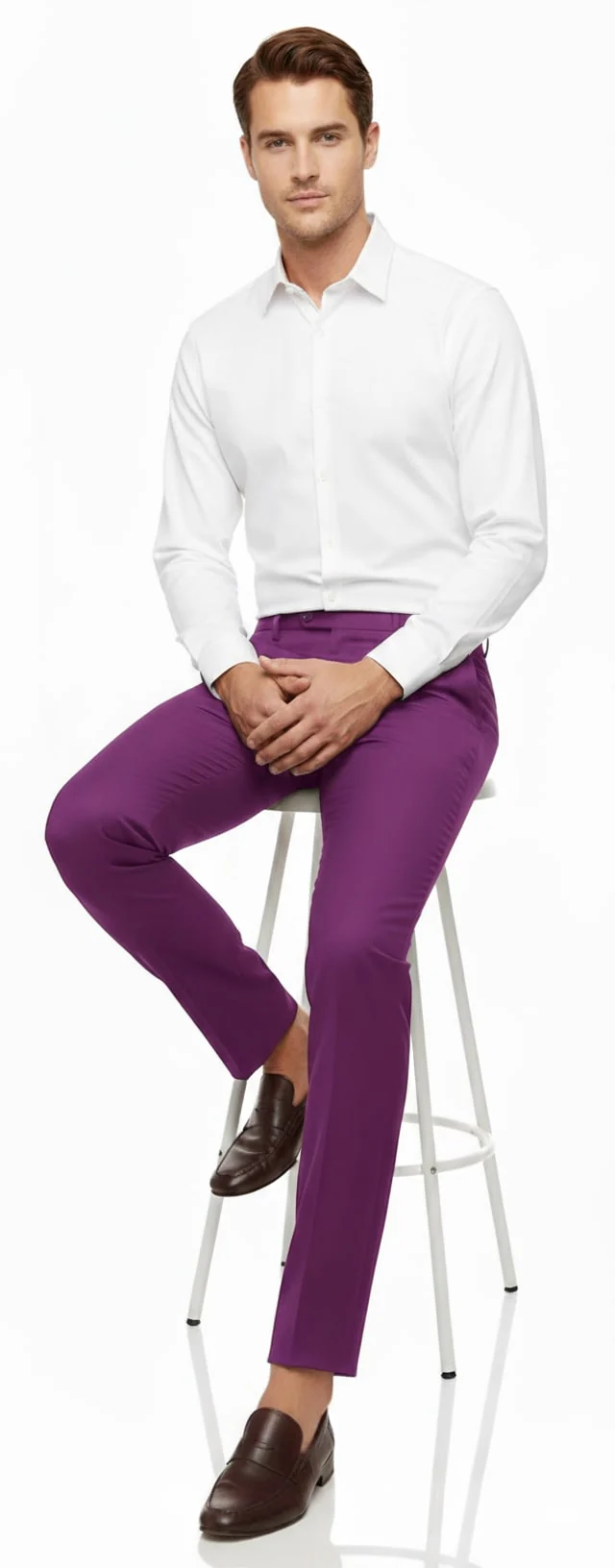 Mens Slim Fit Light Purple Dress Pants – Modern Formal Trousers for Business, Weddings and Parties - Image 4
