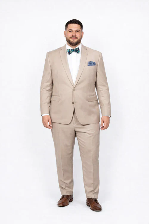 Men's Slim Fit Suit - Fitted Suit - Skinny Suit Men's BeigeRossiman Rossi Suit - Image 7