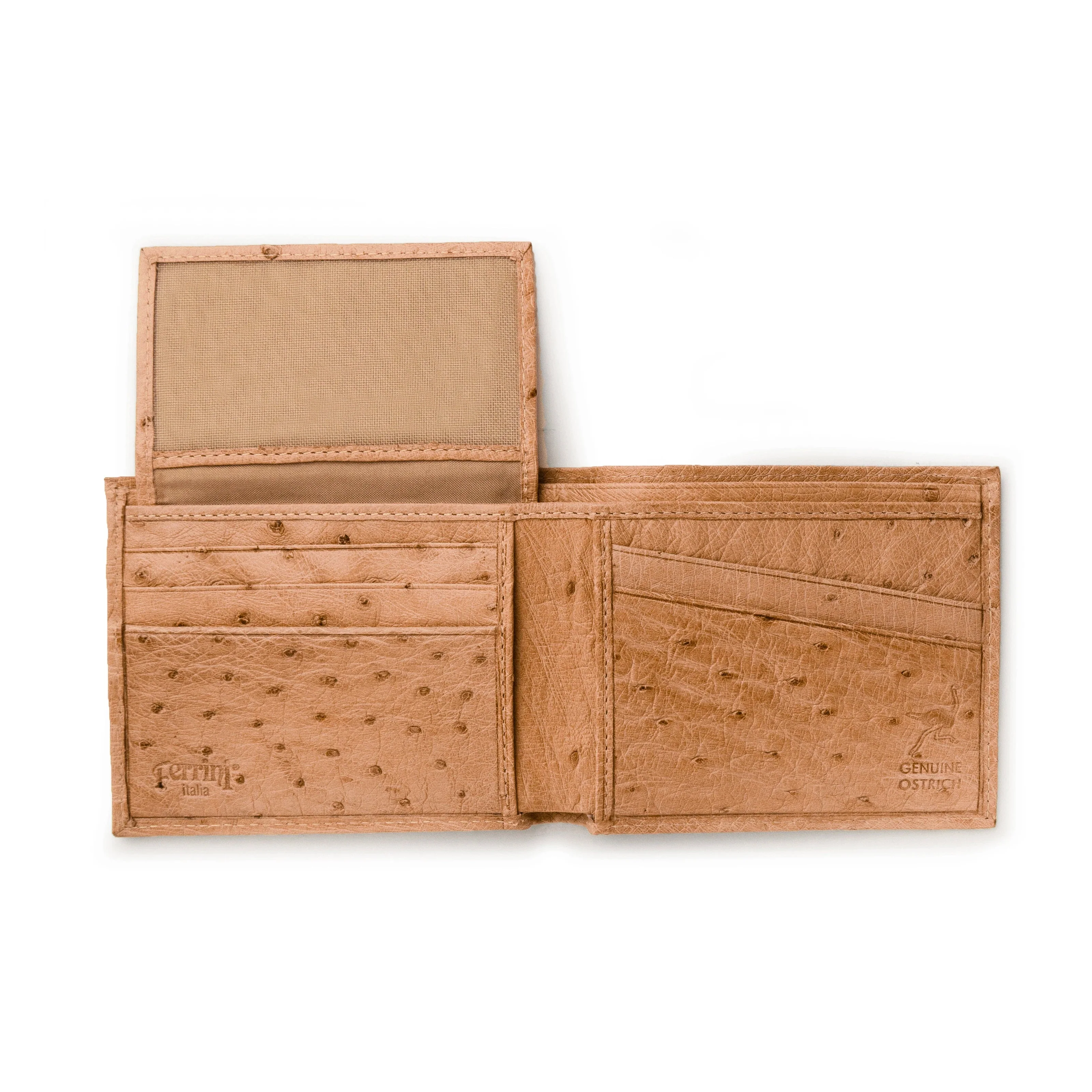Mens Smooth Ostrich Billfold in Oryx Tan - Image 3