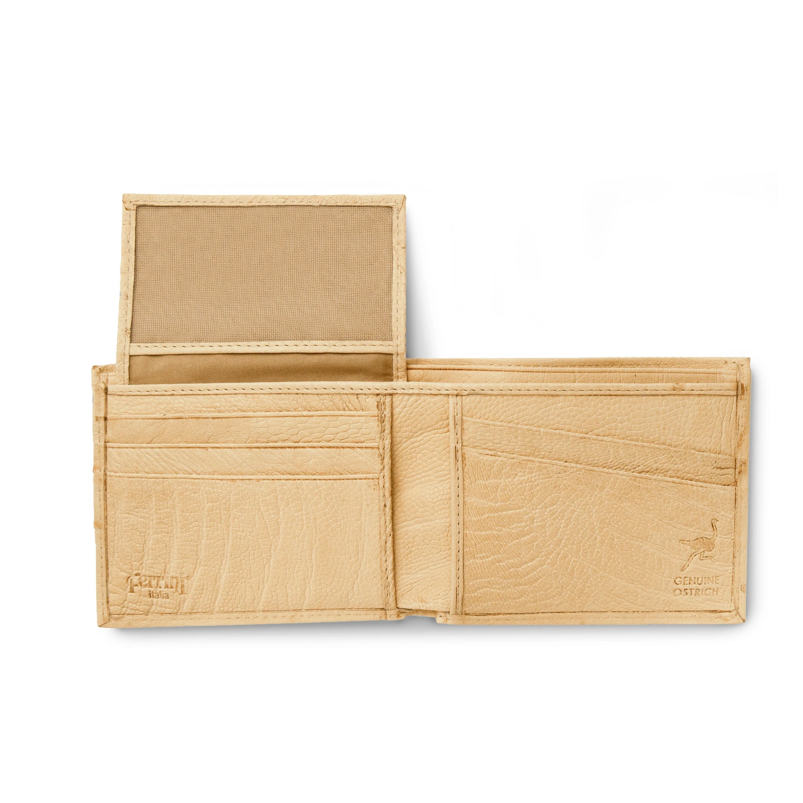 Mens Smooth Ostrich Billfold in White - Image 3