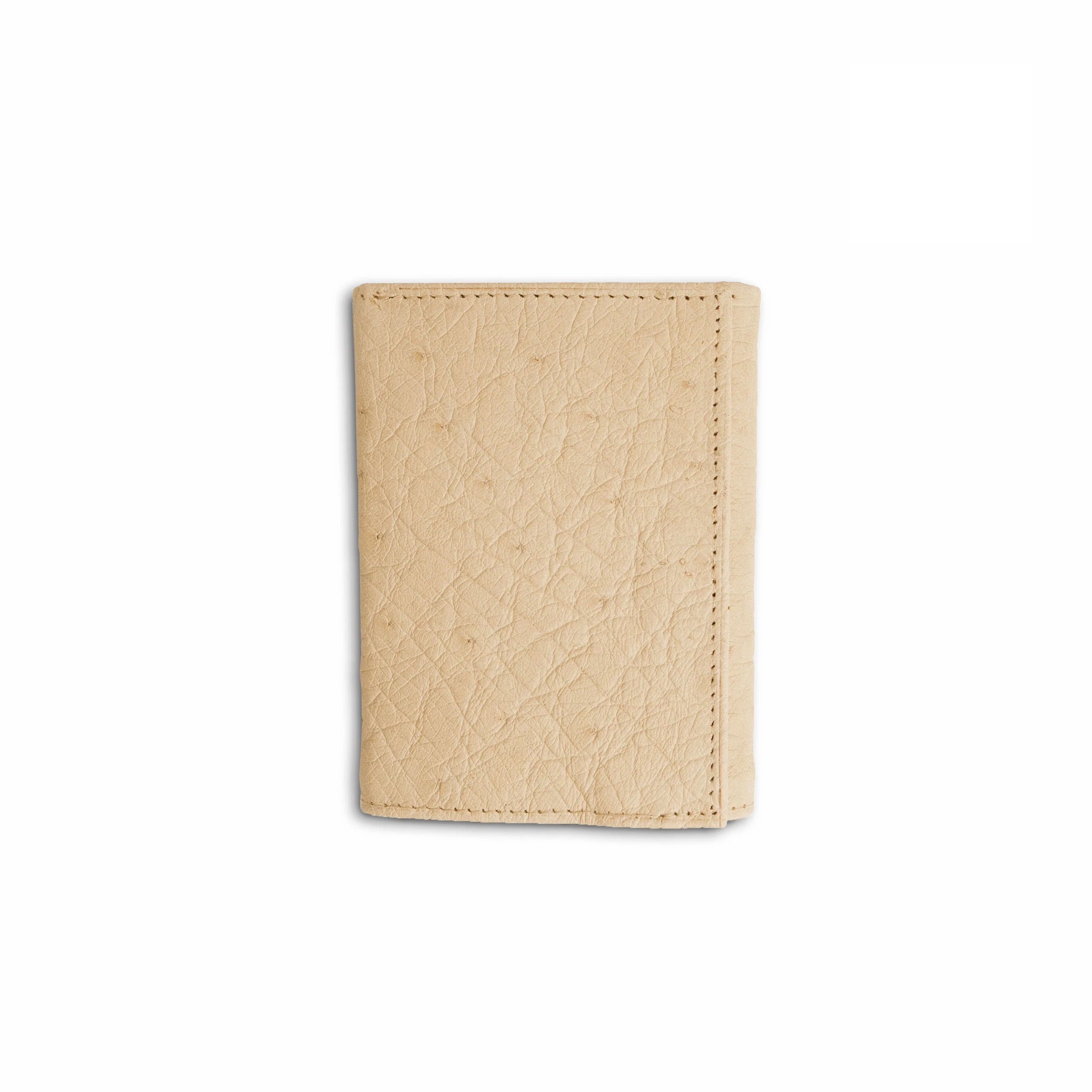 Mens Smooth Ostrich Trifold Wallet in White - Image 3