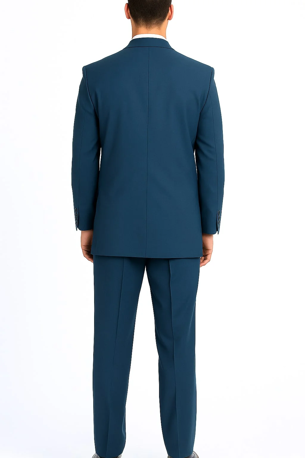 Mens Steel Blue 3-Button Classic Suit – Formal Business Attire with Vest, Tie and Pocket Square - Image 2