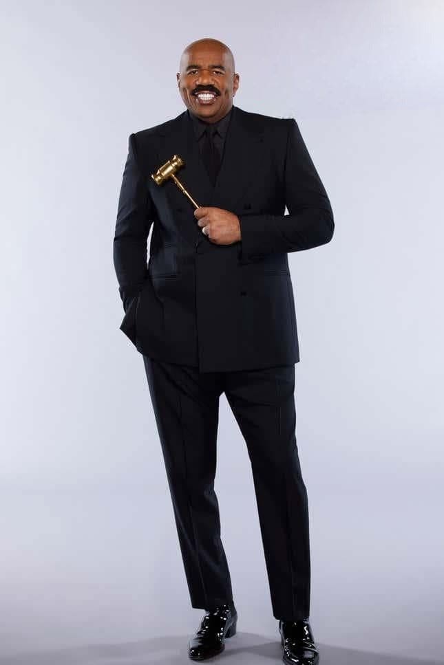 Mens Steve Harvey Brand Suit Double Breasted in Color Black Modern Fit - Image 13
