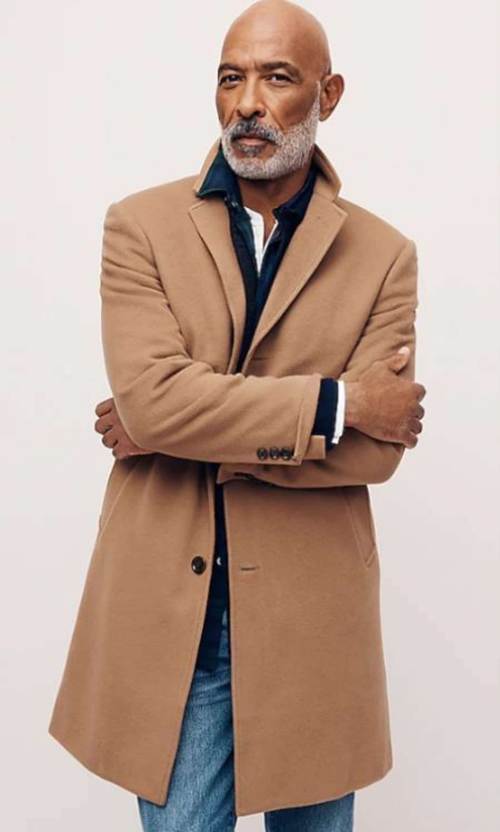 Men's Three Button Notch Lapel Wool-Cashmere Toffee Topcoat - Image 2