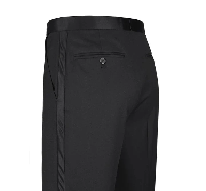 Mens Traditional Two Button Classic Fit Notch Black Tuxedo - Image 4