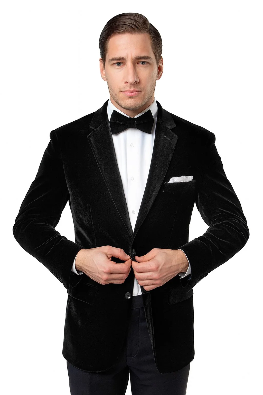Men's Two Button Classic Velvet Blazer In Red - Image 8