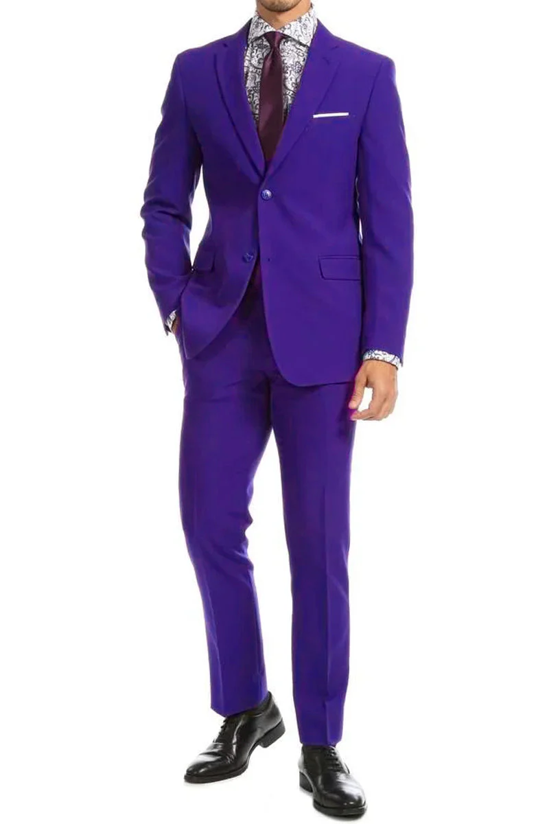 Apollo King "French Blue Modern Fit Wool Feel Men's Two-Button Suit"