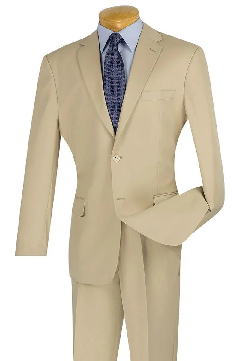 Apollo King "Modern Fit Wool Feel Men's Two-Button Suit in Tan"