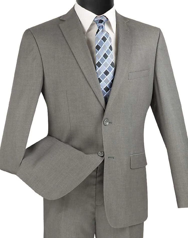 Men's Ultra Slim Fit suit 2 Piece -color Gray - Image 2