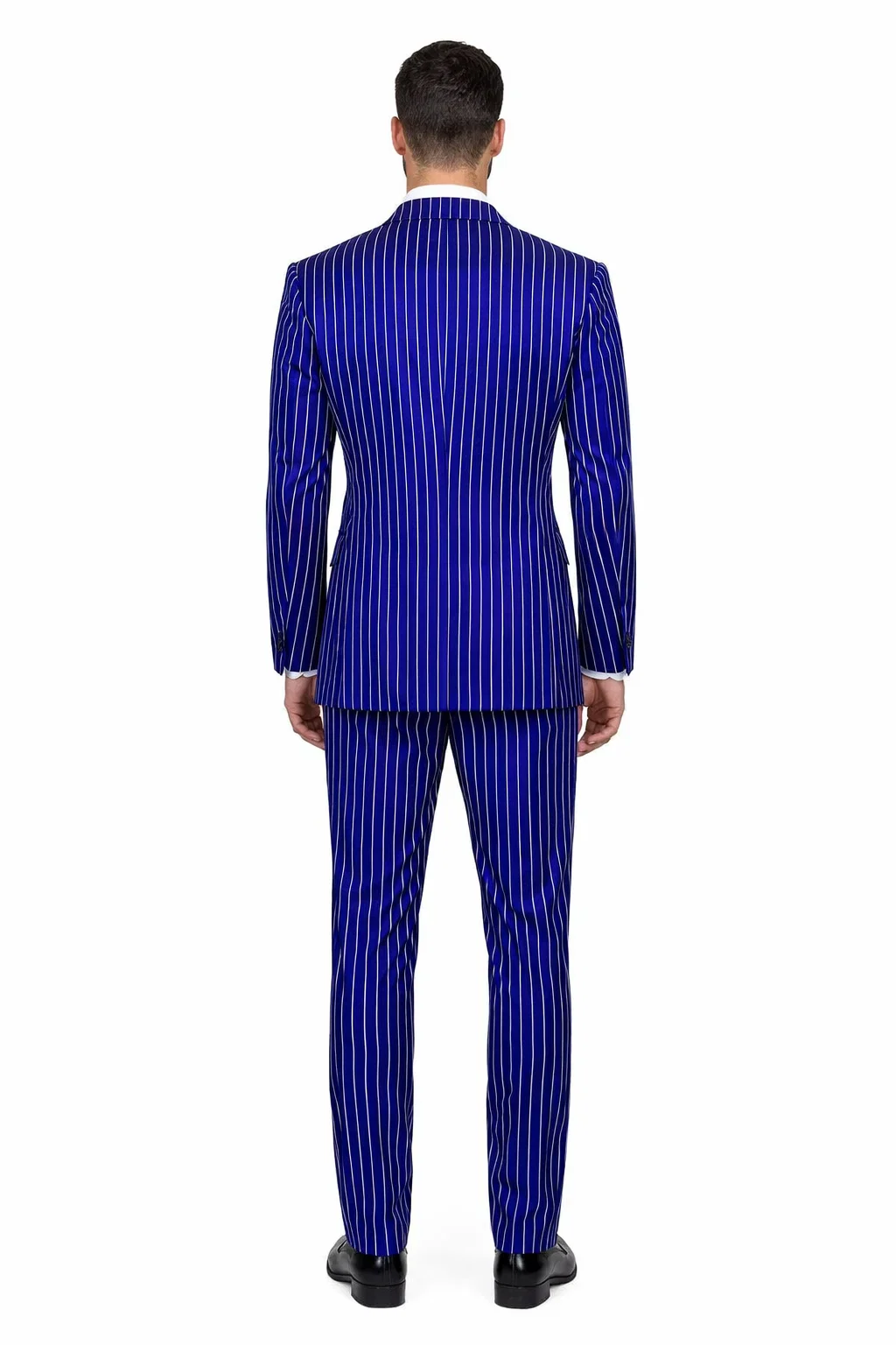 Mens Vested Gangster Pinstripe 1920's Suit in Blue - Image 3