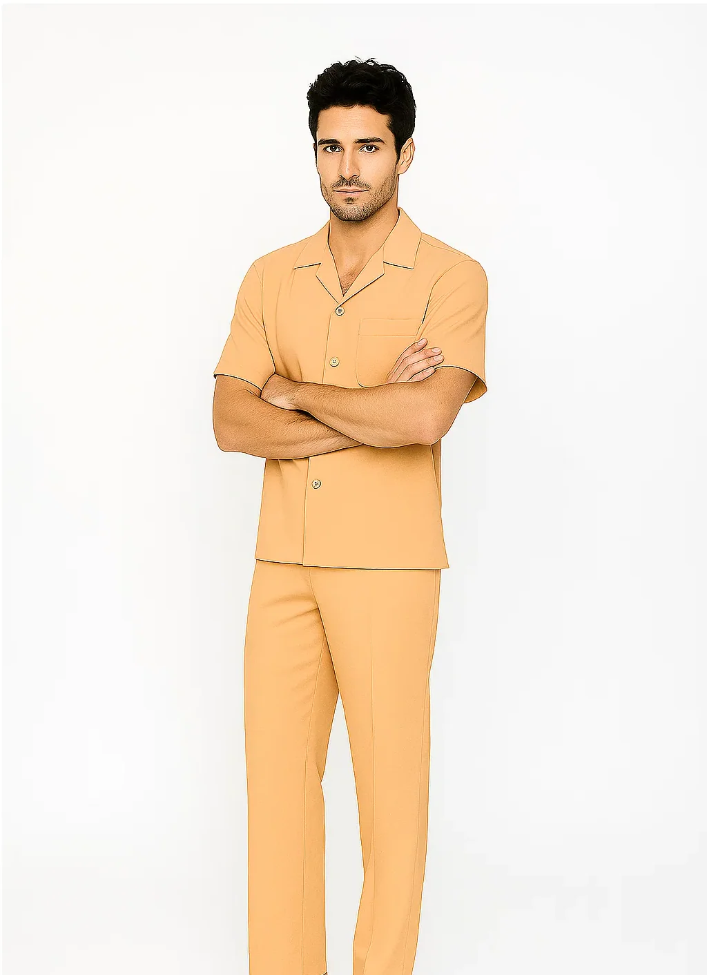 Mens Walking Suit in Color melon leisure suit causal Matching Shirt and Pants $99 - Image 2