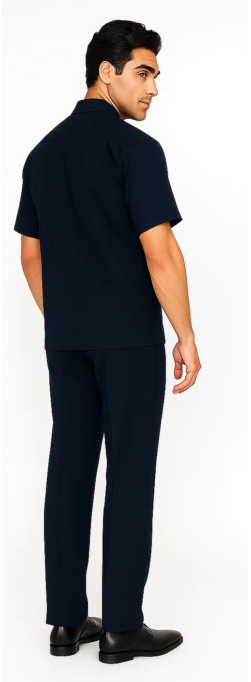 Mens Walking Suit in Color navy  leisure suit causal Matching Shirt and Pants $99 - Image 4