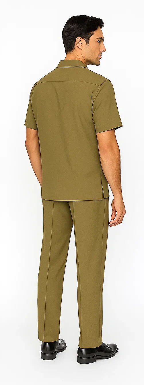 Mens Walking Suit in Color Safari Leisure Suit Casual Matching Shirt and Pants $99 - Image 4