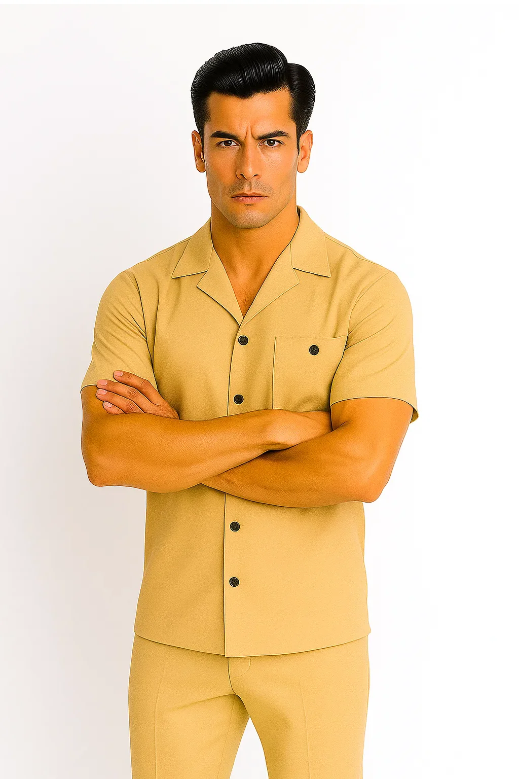 Mens Walking Suit in Color sand leisure suit causal Matching Shirt and Pants $99 - Image 2