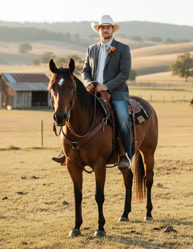 Mens Western Style Blazer – Classic Gray Cowboy Suit Jacket for Weddings, Country Events and Formal Wear in Grey Color - Image 6