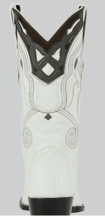 Mens White Ostrich Boots J-Toe - Image 4