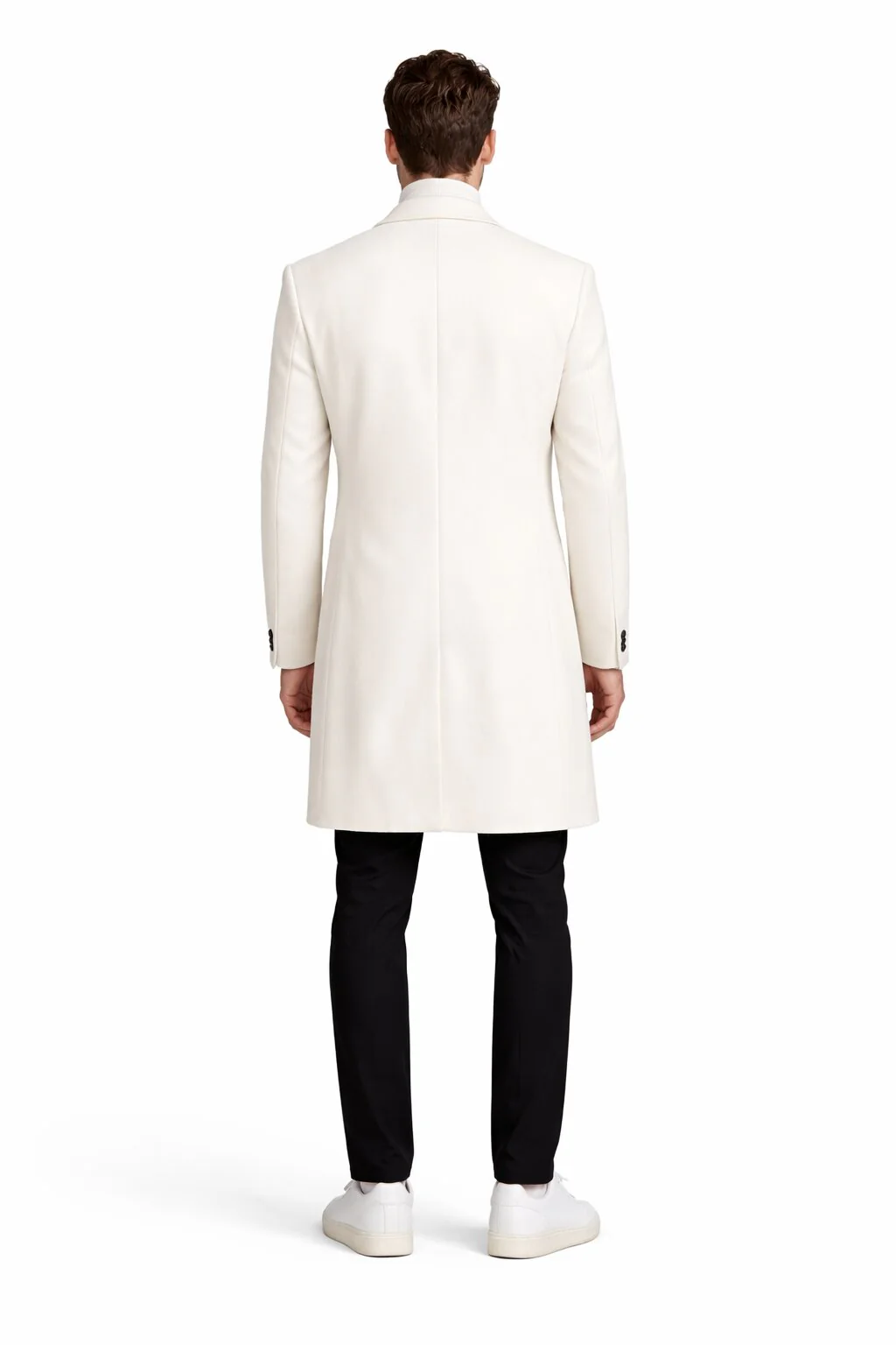 Mens White Overcoat - White Topcoat For Men - Image 3