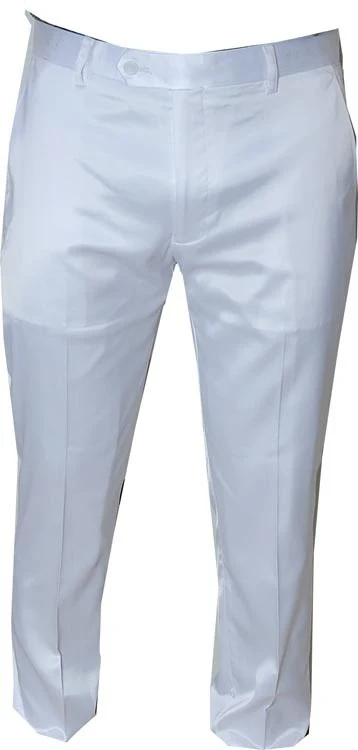 Mens White Satin Slim Fit Dress Pants – Shiny Formal Party and Wedding Trousers - Image 6