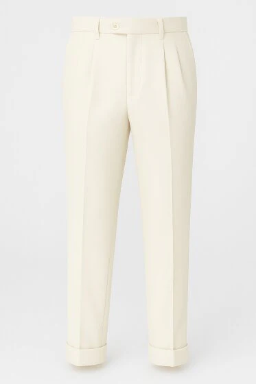 Mens Wide Leg Dress Pants in 10 Colors Pleated Slacks - Image 6