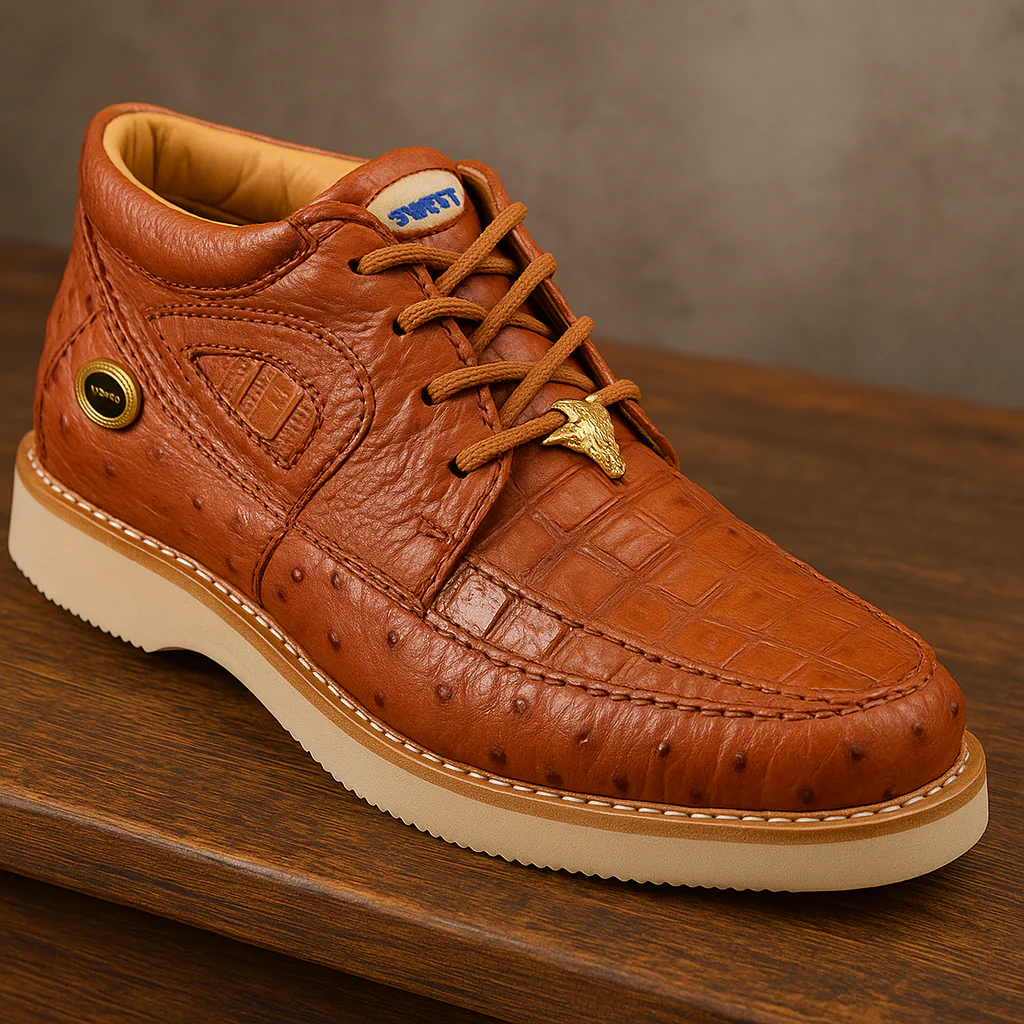 Men's Wild West Boots Caiman and Ostrich Skin Shoe 2ZA050203 - Image 8