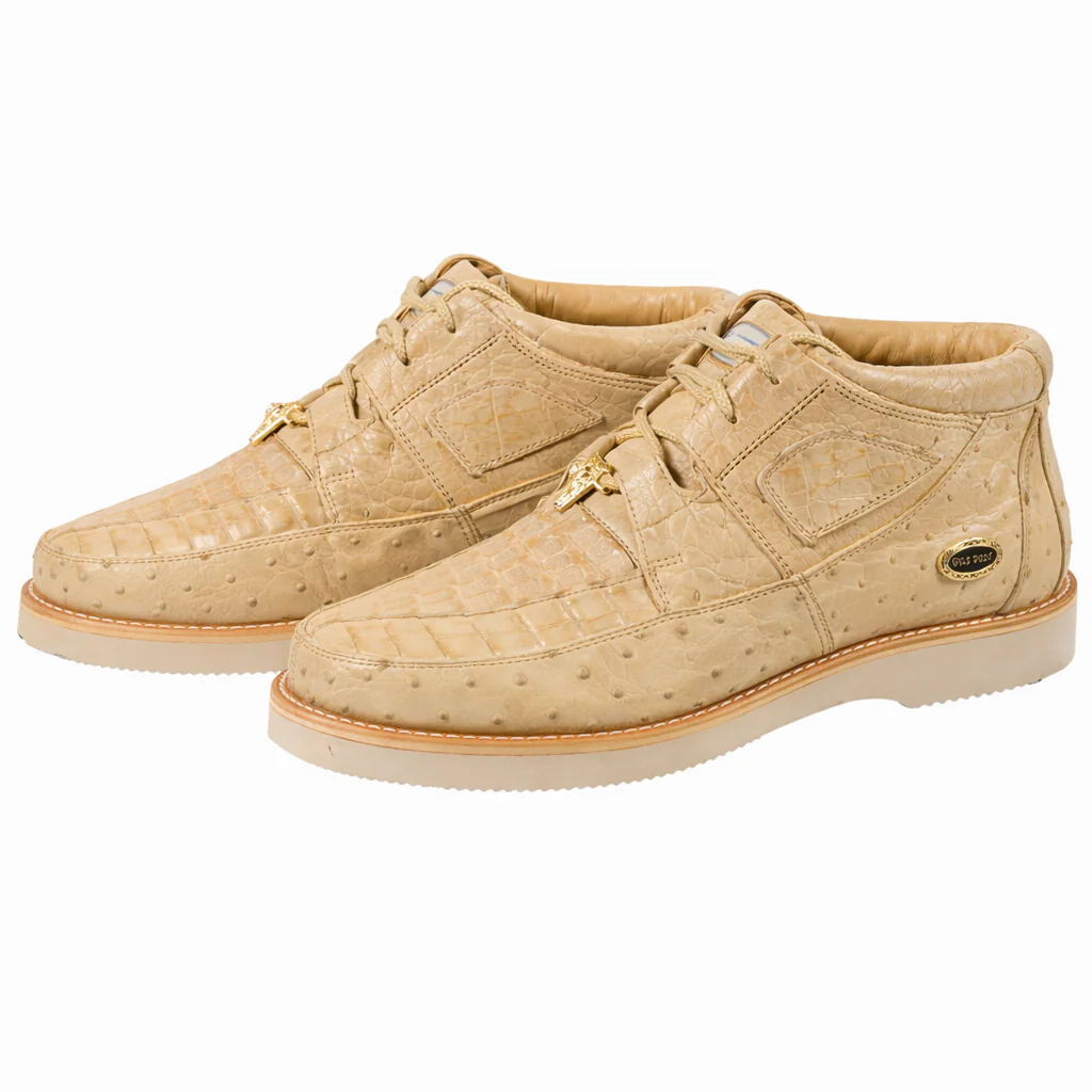 Men's Wild West Boots Caiman and Ostrich Skin Shoe 2ZA050211 - Image 4
