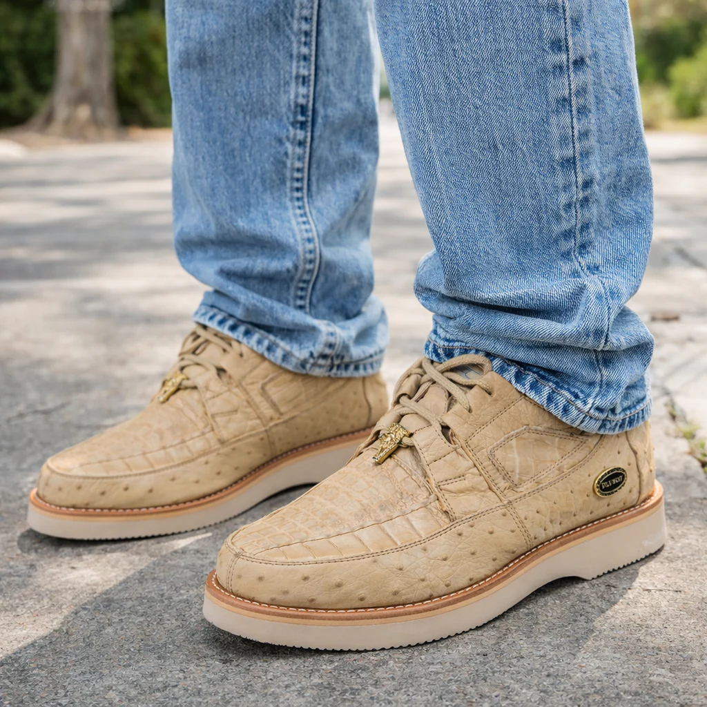 Men's Wild West Boots Caiman and Ostrich Skin Shoe 2ZA050211 - Image 7