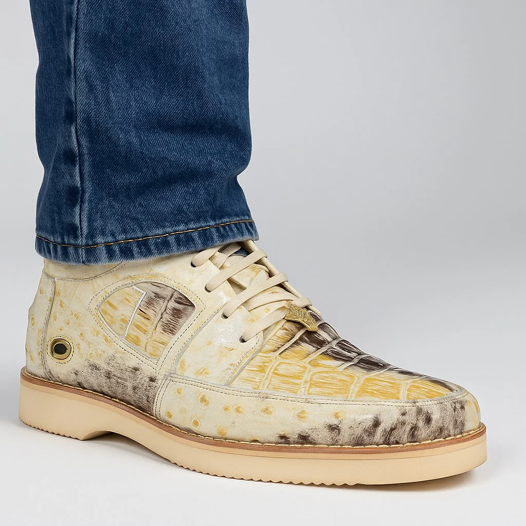 Men's Wild West Boots Caiman and Ostrich Skin Shoe 2ZA050249 - Image 5