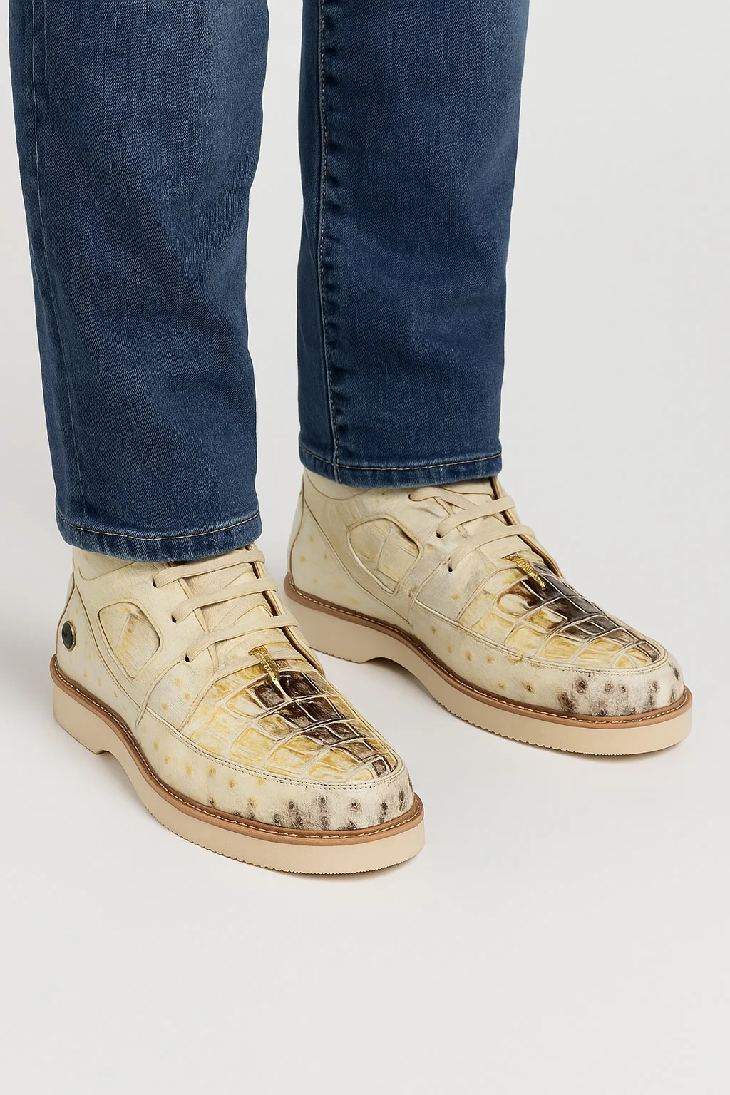 Men's Wild West Boots Caiman and Ostrich Skin Shoe 2ZA050249 - Image 6