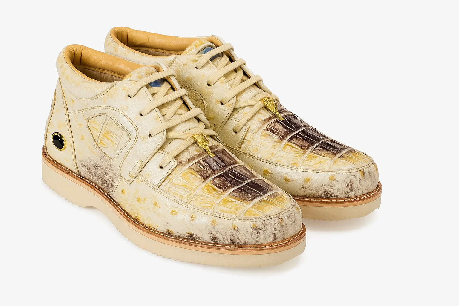 Men's Wild West Boots Caiman and Ostrich Skin Shoe 2ZA050249 - Image 7