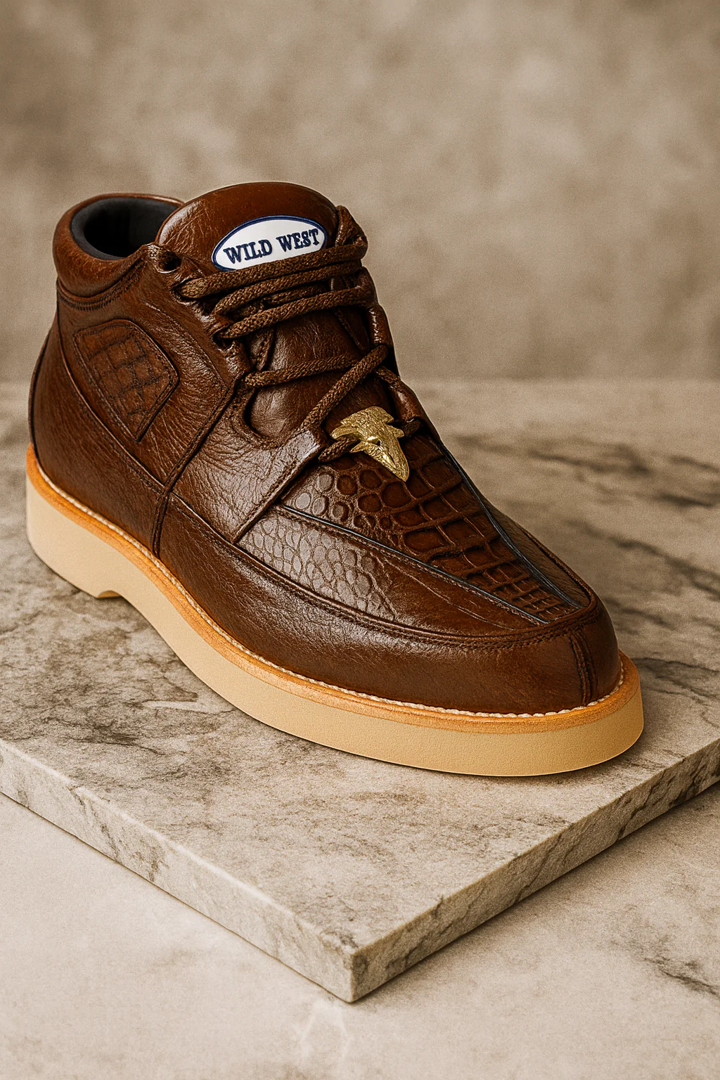 Men's Wild West Boots Caiman and Smooth Ostrich Skin Shoe 2ZA052807 - Image 7