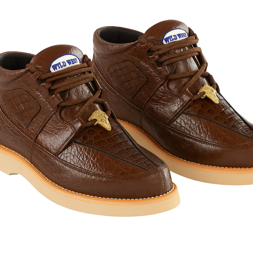 Men's Wild West Boots Caiman and Smooth Ostrich Skin Shoe 2ZA052807 - Image 9