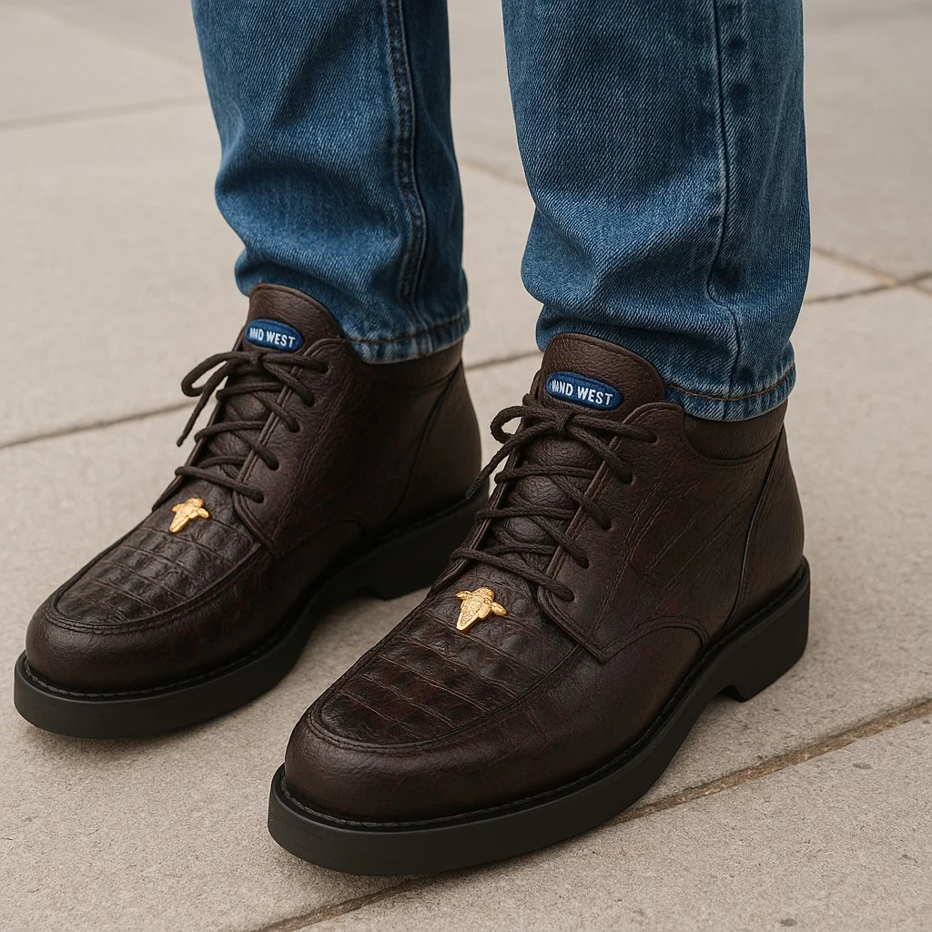 Men's Wild West Boots Caiman and Smooth Ostrich Skin Shoe 2ZA052818 - Image 6
