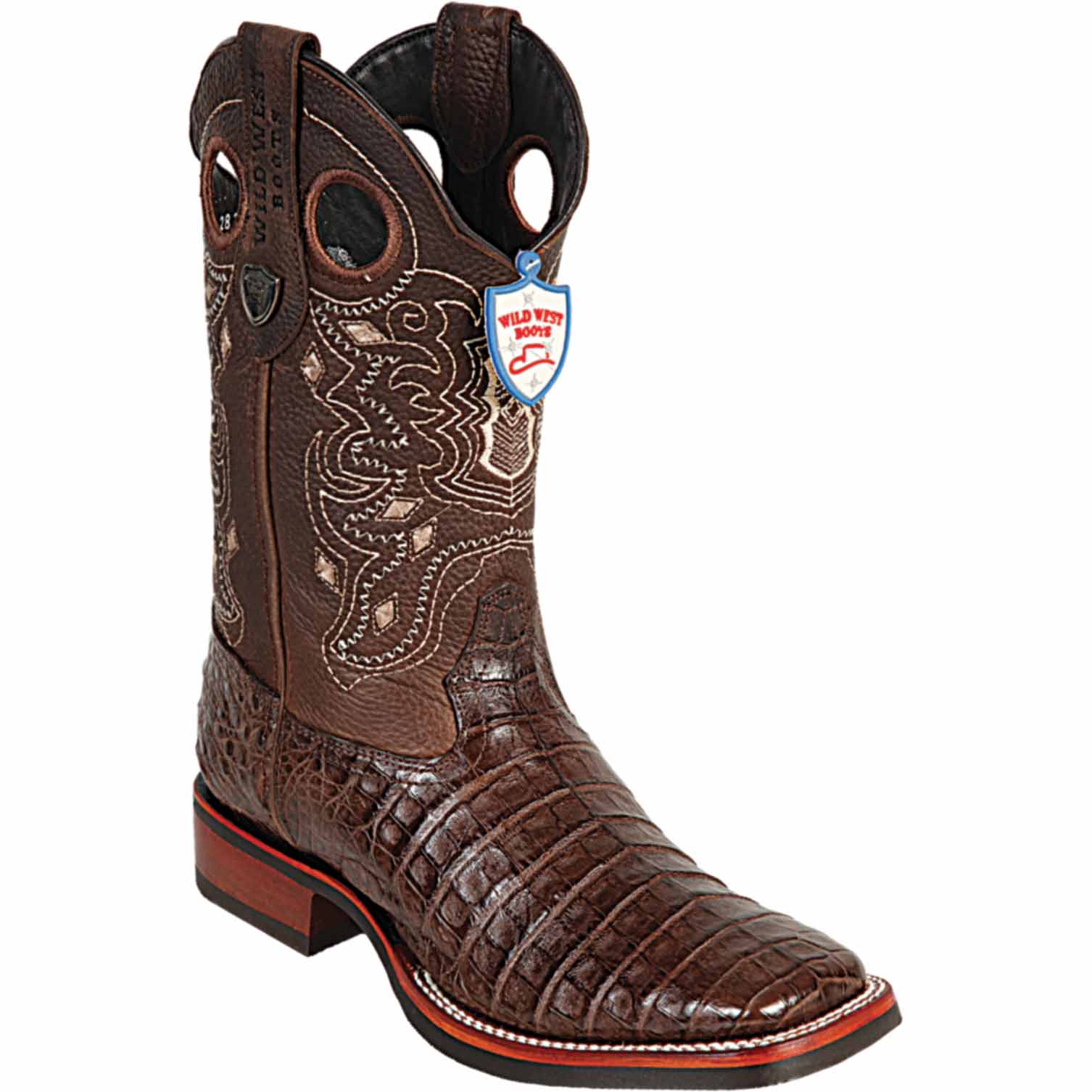 Men's Wild West Caiman Belly Ranch Toe Boots 282582 - Image 2