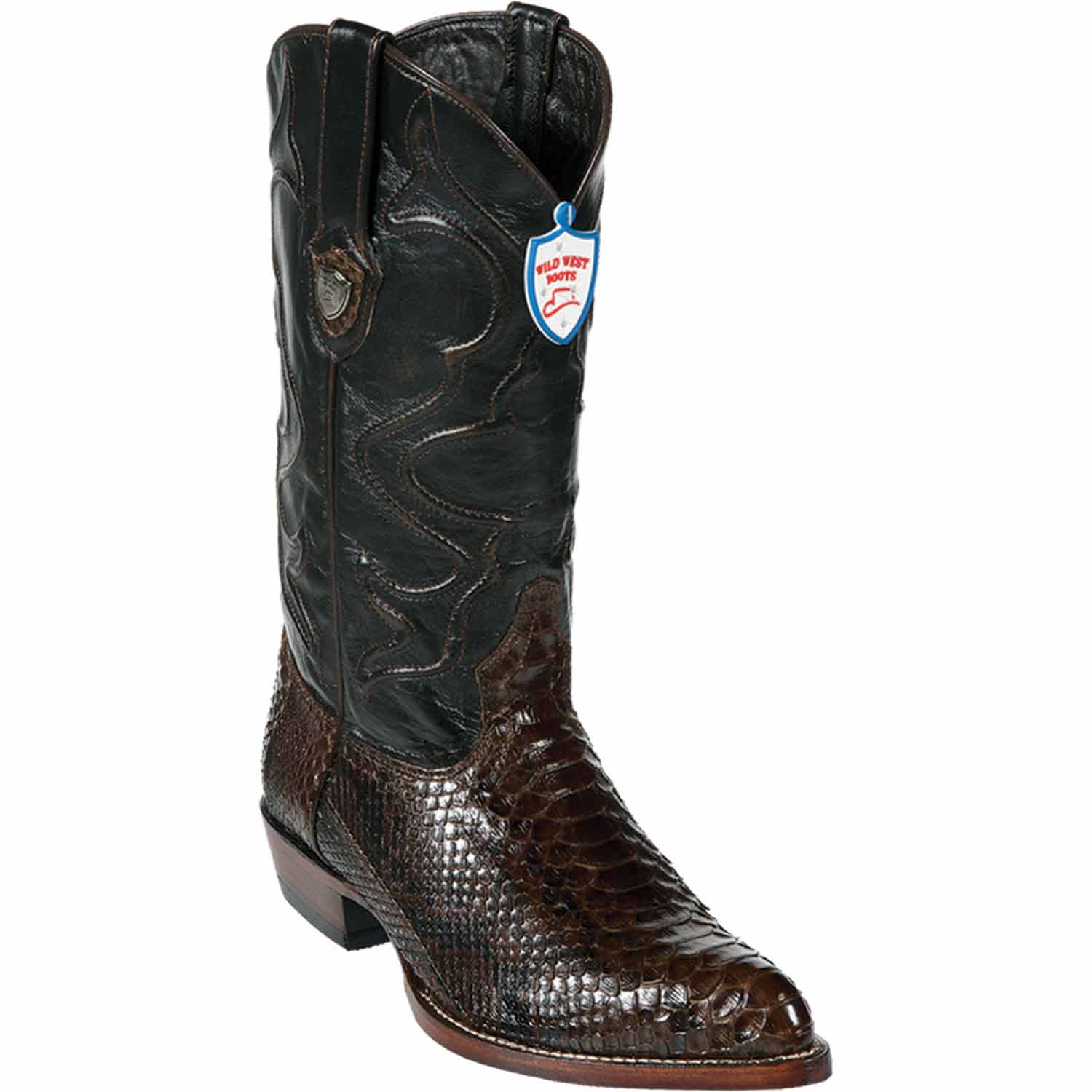 Mens Wild West Python Skin J-Toe Boots