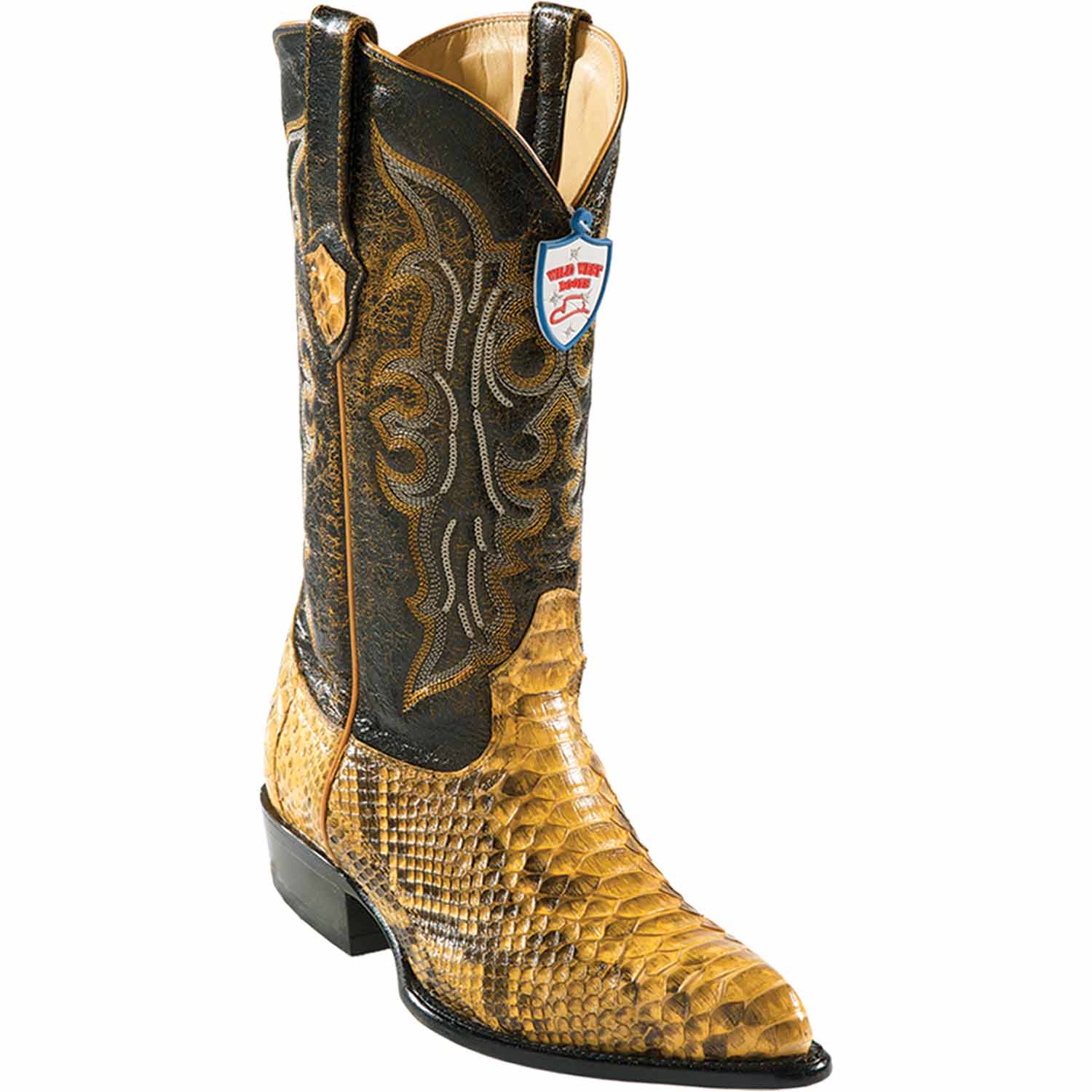 Mens Wild West Python Skin J-Toe Boots - Image 2